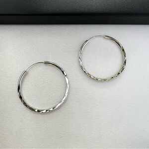 40mm Silver Hoop Earrings for Women